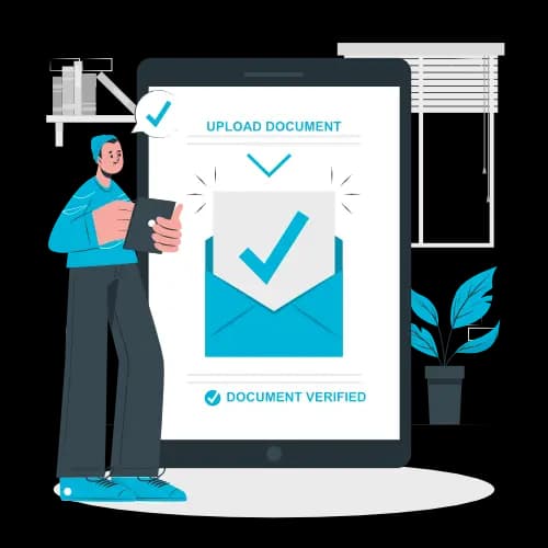 A document uploaded and returned as verified